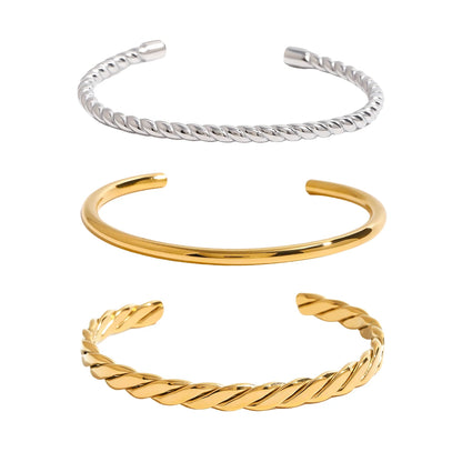 Twist Cuff Bracelet Set