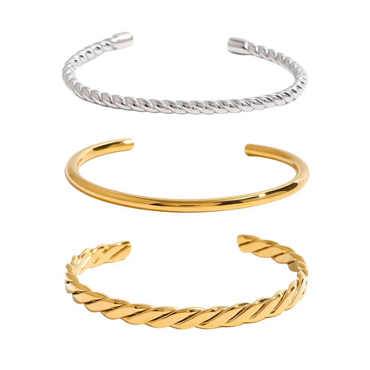 Twist Cuff Bracelet Set