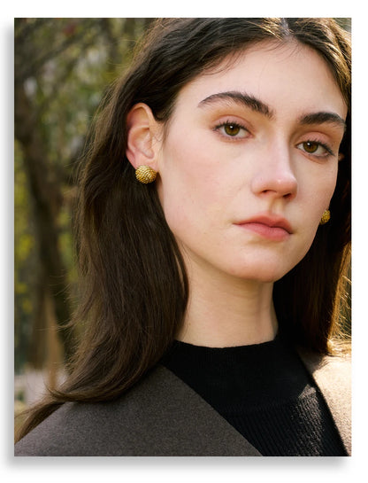 Vintage Round Stud Earrings