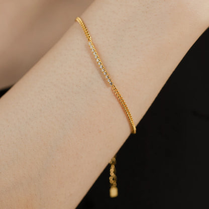 Zircon Line Chain Bracelet