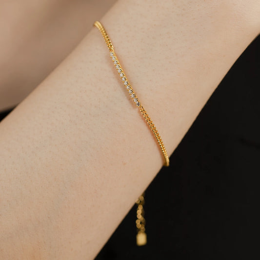 Zircon Line Chain Bracelet