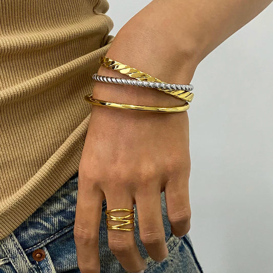 Twist Cuff Bracelet Set