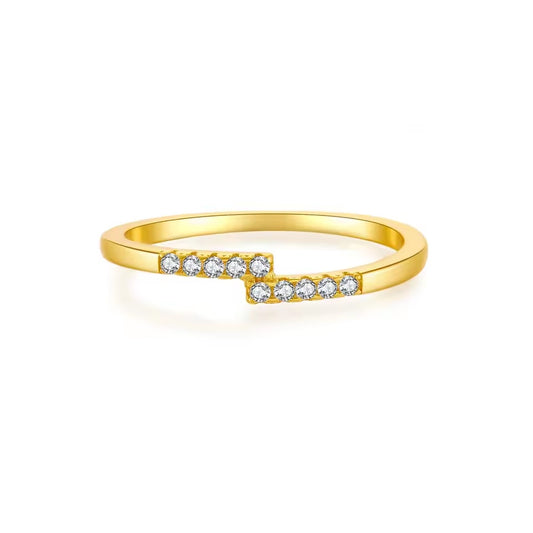 Zircon Crossed Lines Ring
