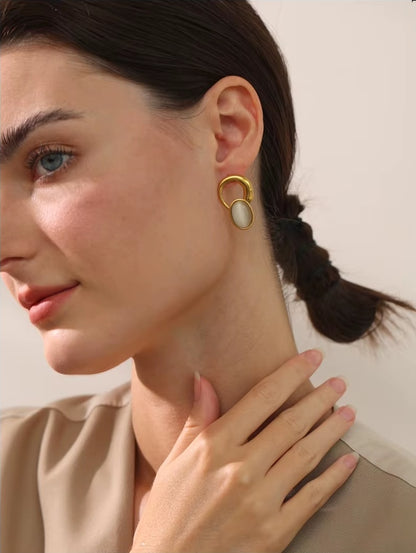 Moonstone Stud Earrings