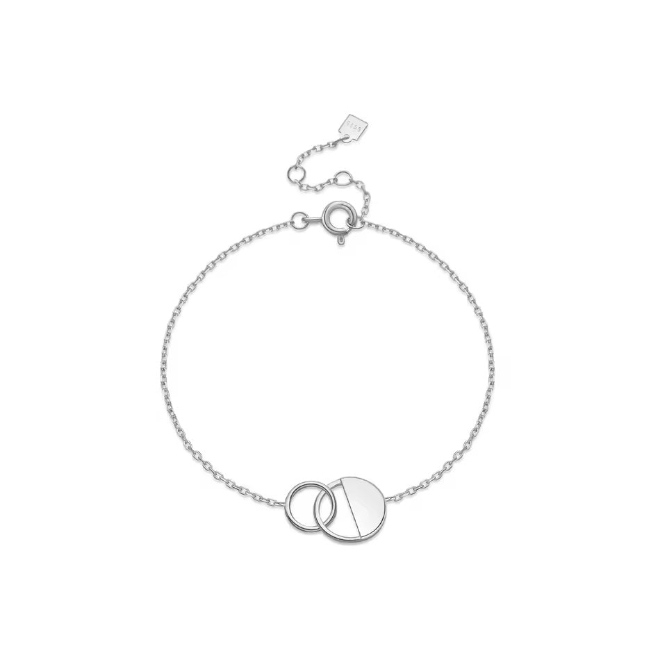 Two Circle Charm Chain Bracelet