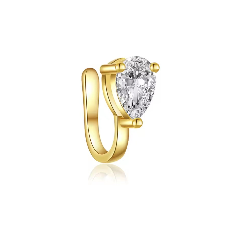 Oval Zircon Earcuff