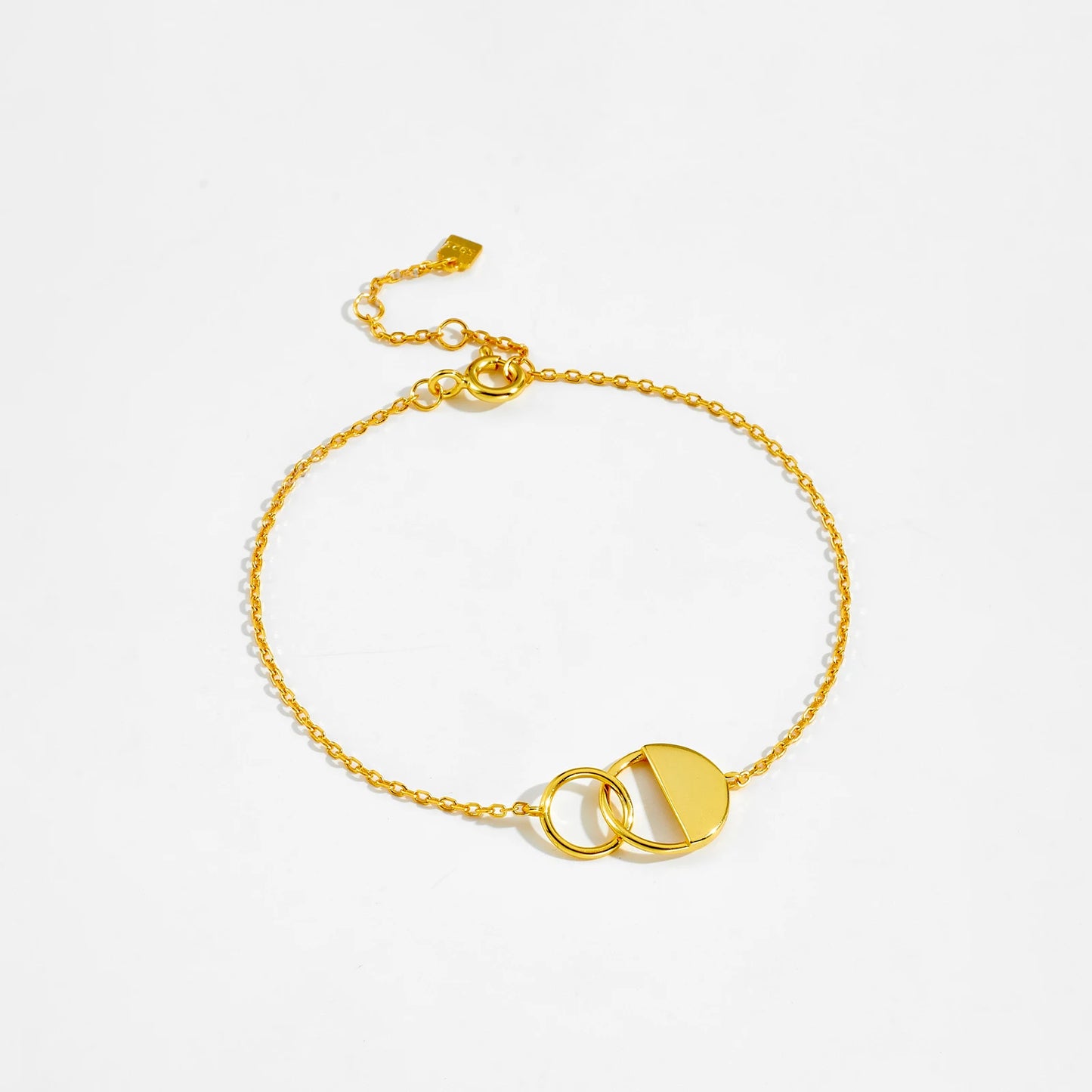 Two Circle Charm Chain Bracelet