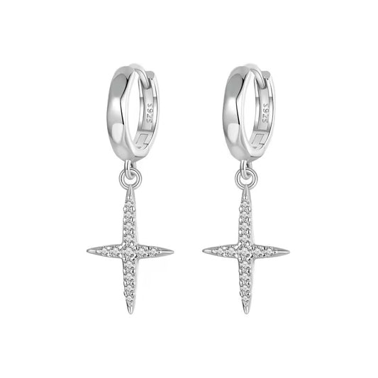 Cross Hoop Earrings
