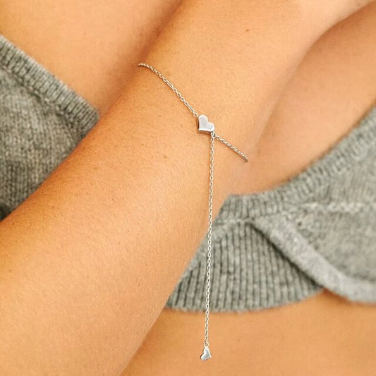 Heart Pendant Charm Bracelet
