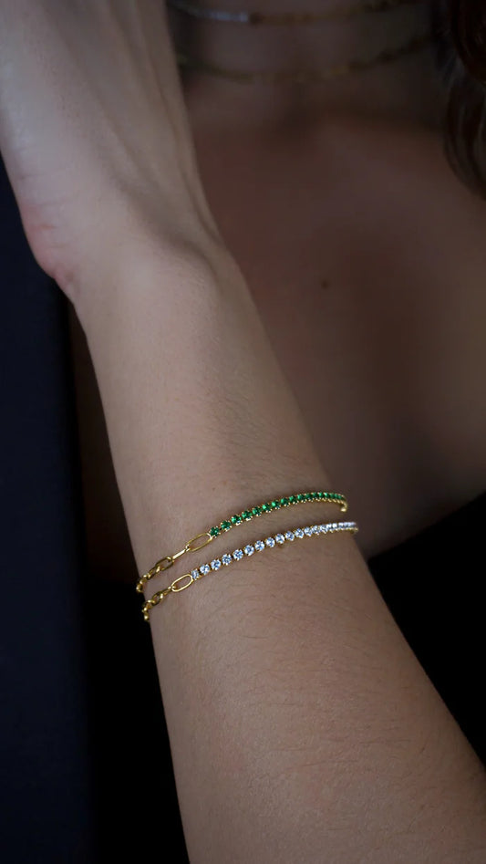 Paperclip Zircon Bracelet